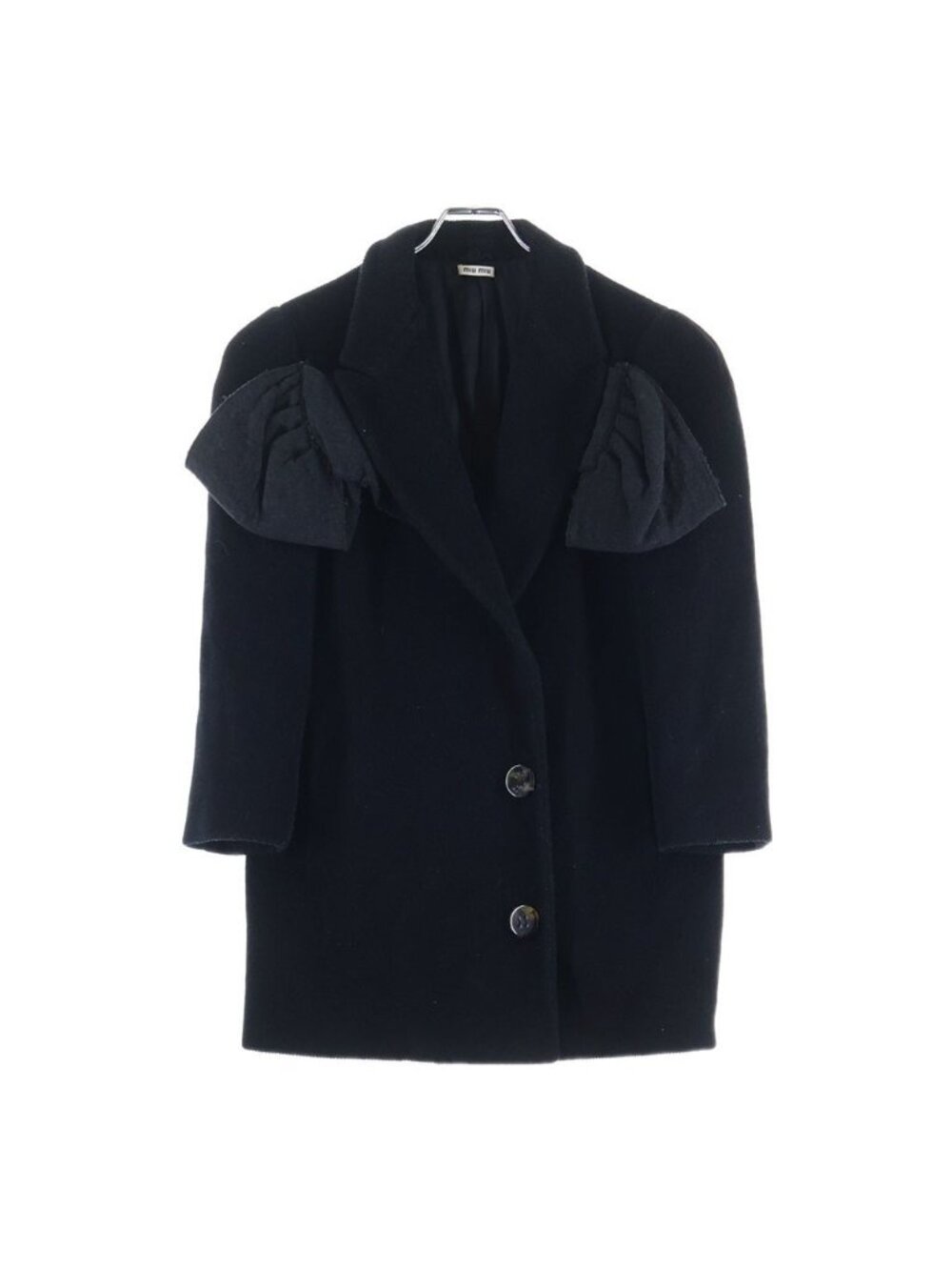 Miu Miu Jinwoo Ribbon Coat Black